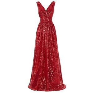 Long red sequin dress - size 6